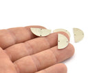 Silver Semi Circle, 2 925 Silver Textured Half Moon Connector With 2 Holes, Charms, Pendants (21x10x0.80mm) D0615