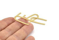 Gold Geometric Charm, 8 Textured Gold Plated Brass U Shaped Pendants With 1 Hole, Charms, Findings (27x13x0.50mm) D1390 Q1104
