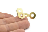 Brass Circle Earring, 10 Raw Brass Circle Stud Earrings (12x0.80mm) D1415 A1380
