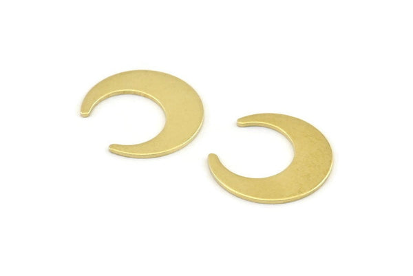 Brass Moon Charm, 24 Raw Brass Crescent Moon Blanks (20x19x0.80mm) A1443
