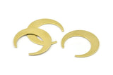 Brass Moon Charm, 12 Raw Brass Crescent Moon Blanks (30x28x0.80mm) A1437