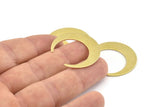 Brass Moon Charm, 12 Raw Brass Crescent Moon Blanks (30x28x0.80mm) A1437
