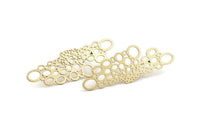 Brass Irregular Earring, 4 Raw Brass Irregular Stud Earrings (56x17x0.80mm) D1339 A1432