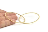 Brass Circle Earring, 4 Raw Brass Circle Stud Earrings (60x2x1mm) D990 A1419