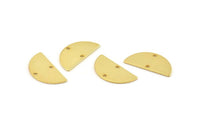 Semi Circle Pendant, 6 Gold Plated Brass Semi Circle Blanks With 2 Holes (21x10x0.80mm) BS 1723 Q0690