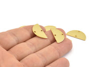 Semi Circle Pendant, 6 Gold Plated Brass Semi Circle Blanks With 2 Holes (21x10x0.80mm) BS 1723 Q0690