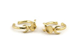 Gold Ring Settings, 2 Gold Plated Brass Moon And Planet Ring With 1 Stone Setting - Pad Size 6mm N1160