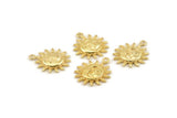 Gold Sun Charm, 2 Gold Plated Brass Sun Charms With 1 Loop, Findings (20x17x2.3mm) N1187 Q0349
