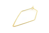 Gold Earring Wire, 8 Gold Plated Brass Diamond Earring Wires (53x31x0.70mm) D1616 Q1123