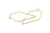 Gold Earring Wire, 8 Gold Plated Brass Diamond Earring Wires (53x31x0.70mm) D1616 Q1123