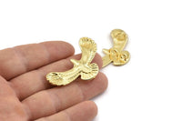 Gold Eagle Charm, Gold Plated Brass Eagle Pendants With 4 Loops (46x21x2mm) N1190 Q0235