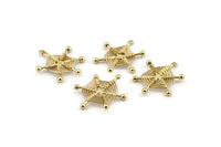 Gold Spider Web Charm, Handmade Gold Plated Brass Spider Web Chams With 1 Loop, Handmade Findings (24x20mm) Q0972