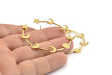 Gold Moon Earring, 2 Gold Plated Brass Moon Phases Stud Earrings (51x1.2mm) D1597