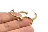 Brass Ear Wire, 8 Raw Brass Earring Stud For Pearl, Earring Findings (21mm) D1312
