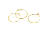 Gold Earring Wire, 10 Gold Plated Brass Earring Wires (25mm) D1701