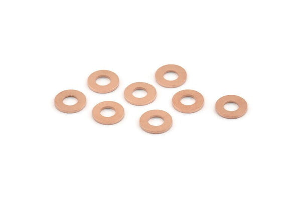 Copper Circle Connector, 100 Raw Copper Circle Rings, Findings (8x0.80mm) M008