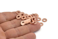 Copper Circle Connector, 100 Raw Copper Circle Rings, Findings (8x0.80mm) M008