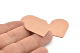 D Shaped Blank, 6 Raw Copper D Shaped Stamping Blanks, Findings (28x21x0.80mm) M021