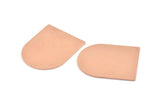 D Shaped Blank, 4 Raw Copper D Shaped Stamping Blanks, Findings (35x28x0.80mm) M023