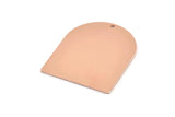Copper Military Tag, 4 Raw Copper D Shaped Stamping Blanks With 1 Hole, Findings (35x28x0.80mm) M022