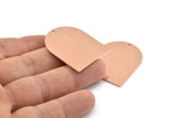Copper Military Tag, 4 Raw Copper D Shaped Stamping Blanks With 1 Hole, Findings (35x28x0.80mm) M022