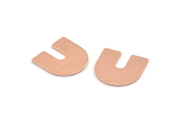 U Shaped Blank, 12 Raw Copper U Shaped Stamping Blanks, Findings (15x0.80mm) M017