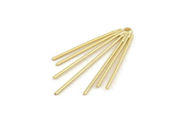 Gold Wire Charm, 2 Gold Plated Brass Wire Charm With 1 Hole (33x20x1mm) D1606