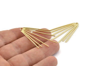 Gold Wire Charm, 2 Gold Plated Brass Wire Charm With 1 Hole (33x20x1mm) D1606