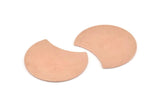 Copper Moon Blank, 6 Raw Copper Moon Stamping Blanks (28x21x0.80mm) M018