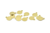 Brass Cabochon Tag, 50 Raw Brass Cabochon Tags With 1 Loop (13x10x0.80mm) M037
