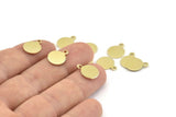 Brass Cabochon Tag, 50 Raw Brass Cabochon Tags With 1 Loop (13x10x0.80mm) M037