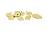 Brass Cabochon Tag, 24 Raw Brass Cabochon Tags With 1 Loop (15x12x0.80mm) M036