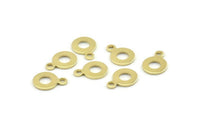 Brass Circle Charm, 100 Raw Brass Circle Charms With 1 Loop, Findings (11x8x0.80mm) M041