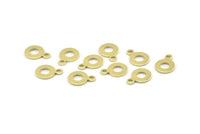 Brass Circle Charm, 100 Raw Brass Circle Charms With 1 Loop, Findings (11x8x0.80mm) M041