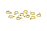 Brass Circle Charm, 100 Raw Brass Circle Charms With 1 Loop, Findings (11x8x0.80mm) M041