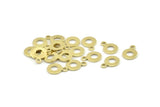Brass Circle Charm, 100 Raw Brass Circle Charms With 1 Loop, Findings (11x8x0.80mm) M041