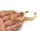Gold Wire Earring, 2 Gold Plated Brass Wire Stud Earrings (40mm) D1651