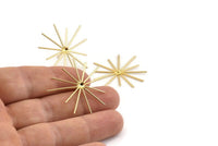 Gold Wire Earring, 2 Gold Plated Brass Wire Stud Earrings - Pad Size: 3mm (40x34x0.80mm) D1591
