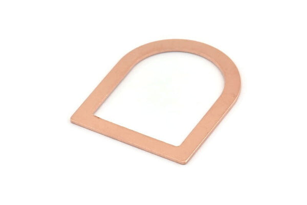 D Shape Rings - 10 Raw Copper D Shape Connectors, Rings (35x28x0.80mm) M026