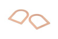 D Shape Rings - 10 Raw Copper D Shape Connectors, Rings (35x28x0.80mm) M026
