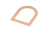 D Shape Charm - 10 Raw Copper D Shape Charms With 1 Hole, Pendants (35x28x0.80mm) M025