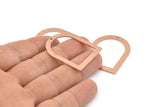 D Shape Charm - 10 Raw Copper D Shape Charms With 1 Hole, Pendants (35x28x0.80mm) M025