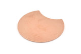 Copper Moon Blank, 4 Raw Copper Moon Stamping Blanks (35x28x0.80mm) M032