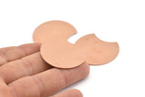 Copper Moon Blank, 4 Raw Copper Moon Stamping Blanks (35x28x0.80mm) M032
