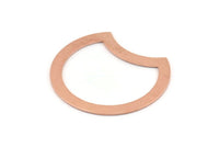 Copper Moon Blank, 10 Raw Copper Moon Stamping Blanks, Connectors (35x28x0.80mm) M027