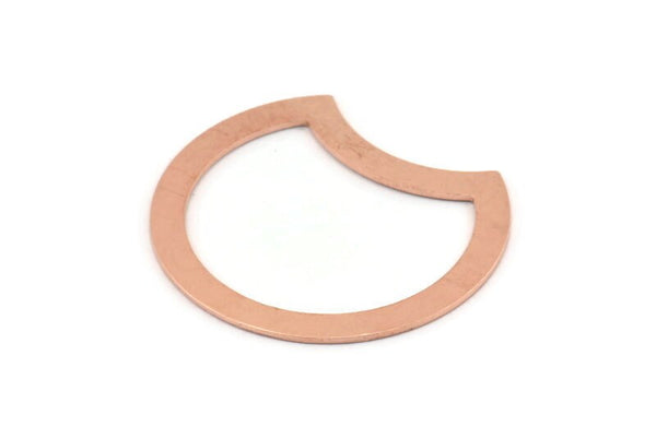 Copper Moon Blank, 10 Raw Copper Moon Stamping Blanks, Connectors (35x28x0.80mm) M027