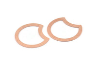 Copper Moon Blank, 10 Raw Copper Moon Stamping Blanks, Connectors (35x28x0.80mm) M027