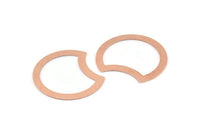 Copper Moon Blank, 10 Raw Copper Moon Stamping Blanks, Connectors (35x28x0.80mm) M027