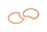 Copper Moon Blank, 10 Raw Copper Moon Stamping Blanks, Connectors (35x28x0.80mm) M027