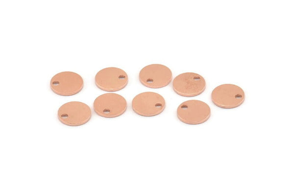 Copper Cabochon Tag, 50 Raw Copper Cabochon Tags With 1 Hole, Stamping Tags (8x0.80mm) M010